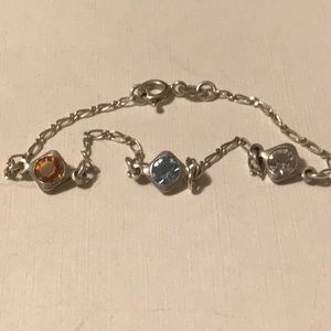 🔥Sterling Silver Citrine, Aquamarine, & Topaz bracelet